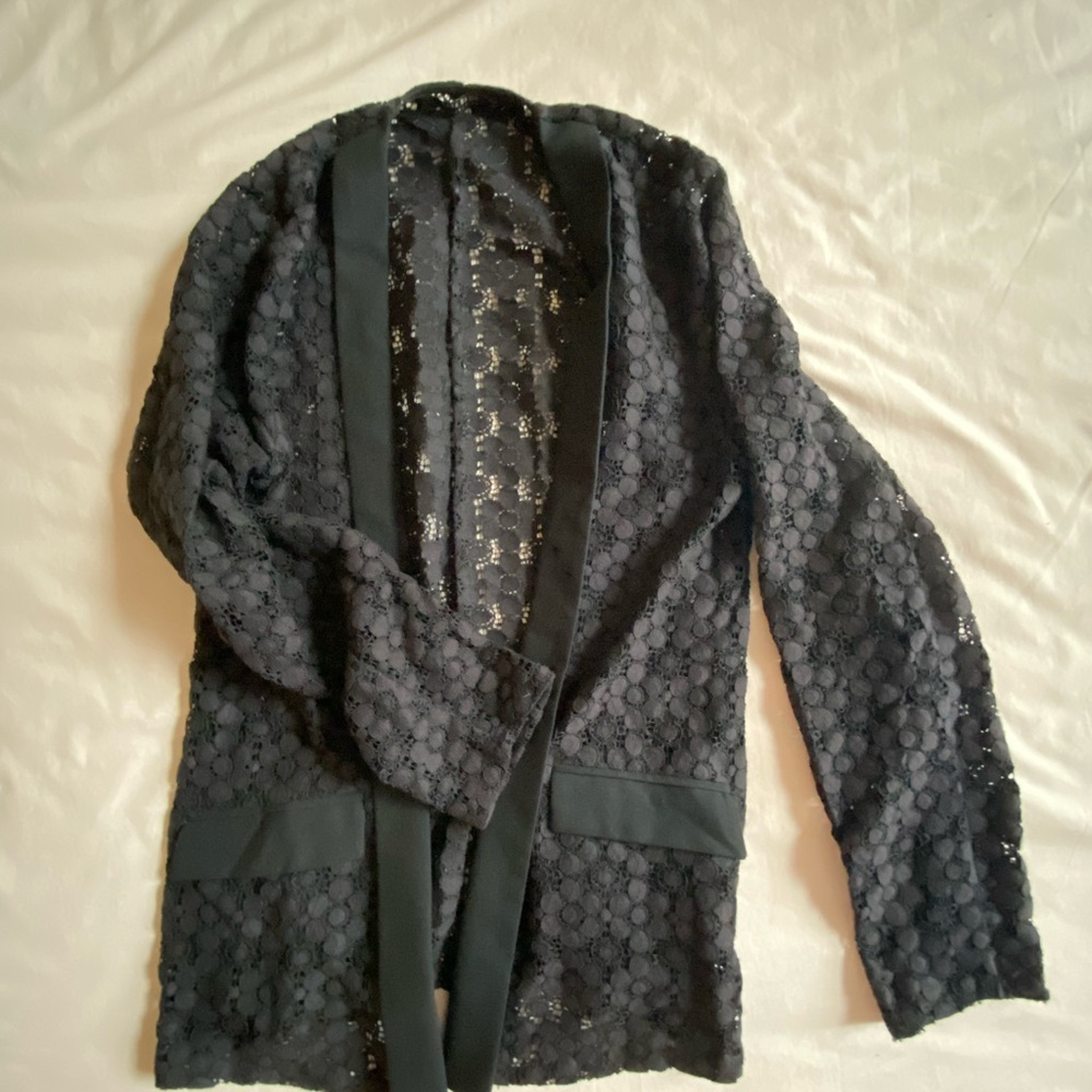 Elegant Black Lace Blazer